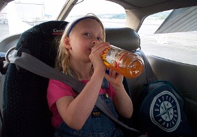 Johanna sitting in a Cessna 172 getting ready to fly to Burlington.