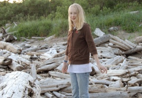 Johanna at Waikiki Beach in Cape Disappointment State Park.