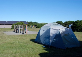 Our campsite at Nehalem Bay State Park campground conveniently was next to a playground