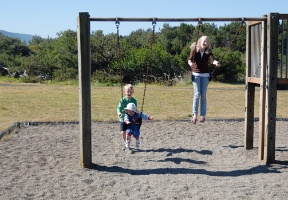 Tuomas, Elsa and Johanna at the playground