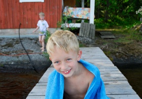 Tuomas listening to a joke