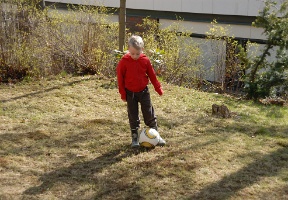 Playing football (a.k.a. soccer) with Antti and Tuomas