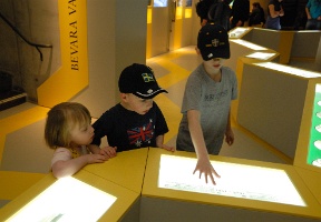 Elsa, Antti and Tuomas at the Vasa museum