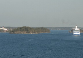 Busy shipping lanes: in front of us was a ship going to Estonia and on the left is a ship coming from Finland