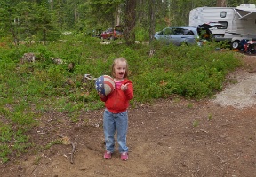 Elsa getting ready to play ball
