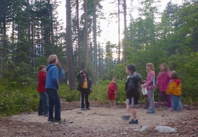 Kids playing on the last evening of camping
