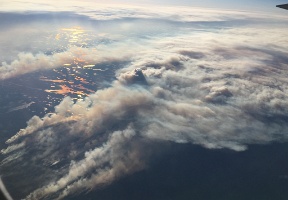 Forest fires somewhere in northern Canada